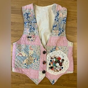 Vintage Quilt Vest Handmade Patchwork Grannycore Clothing